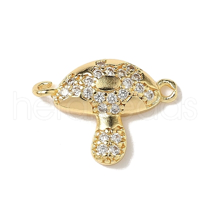 Brass Micro Pave Clear Cubic Zirconia Connector Charms KK-I276-48G-1