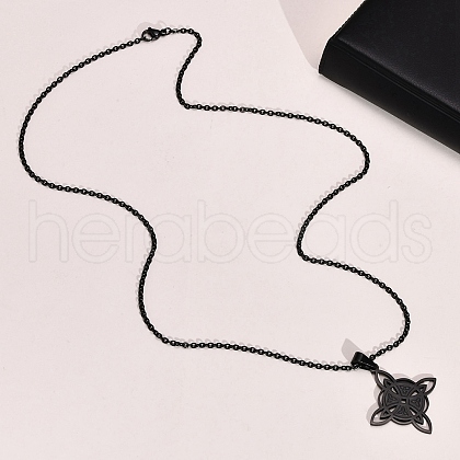 Stainless Steel Cross Witch Knot Pendant Necklace PW-WG80965-02-1