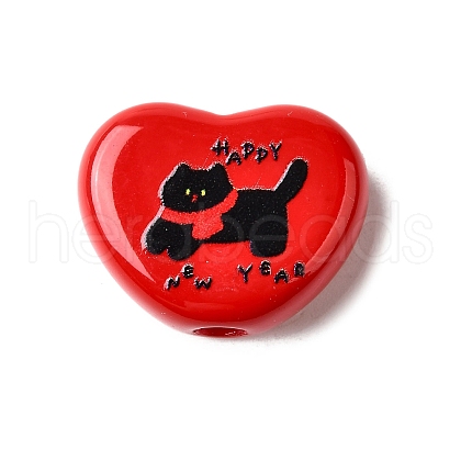 Winter Theme Printed Opaque Acrylic Beads OACR-U008-01A-02-1