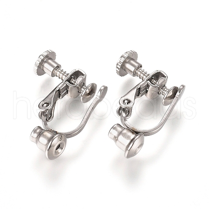 304 Stainless Steel Screw On Clip-on Earring Converters Findings STAS-L238-024P-1