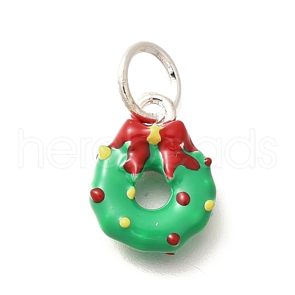 Christmas Theme Brass Enamel Charms KK-R212-15F-P-1