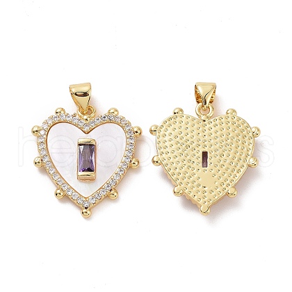 Brass Micro Pave Cubic Zirconia Pendants ZIRC-F134-22G-02-1