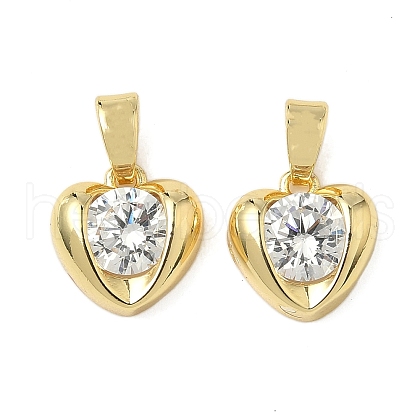 Brass Micro Pave Cubic Zirconia Pendants KK-K293-47A-G-1
