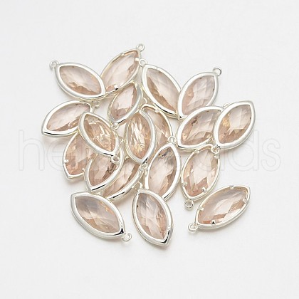 Silver Color Plated Brass Glass Pendants GLAA-J071-05S-1