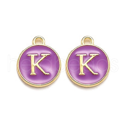 Golden Plated Alloy Enamel Charms ENAM-Q437-12K-1