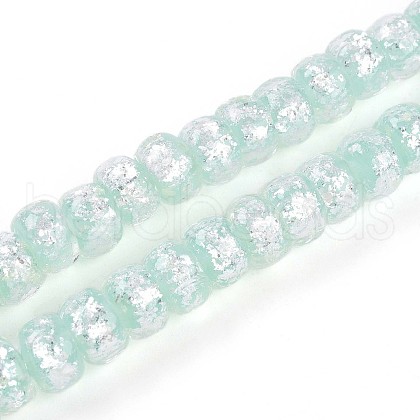 Luminous Handmade Silver Foil Glass Beads Strands FOIL-N029-02B-05-1