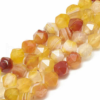 Natural Striped Agate/Banded Agate Beads Strands G-S300-80-8mm-1