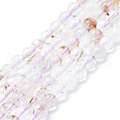 Natural Rutilated Quartz Beads Strands G-K245-A04-02-1