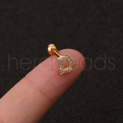 316L Surgical Stainless Steel Micro Pave Clear Cubic Zirconia Cartilage Earrings WG3A850-08-1