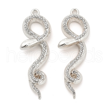 Rack Plating Alloy Pendants with Rhinestone PALLOY-Q005-03P-01B-1