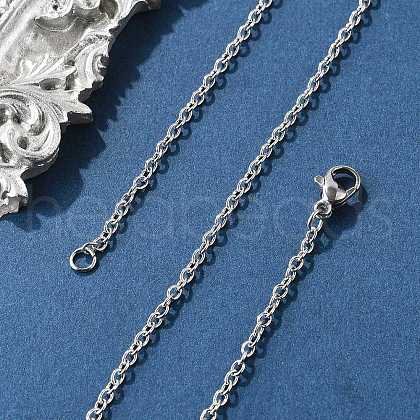 Non-Tarnish 304 Stainless Steel Cable Chain for Necklace STAS-E052-61P-50cm-1