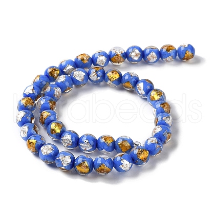 Handmade Gold & Silver Foil Lampwork Beads GLAA-G107-07B-05-1