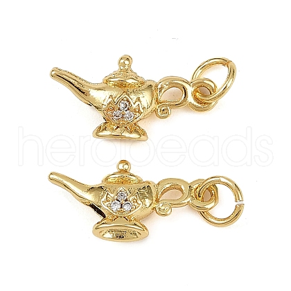 Brass Micro Pave Cubic Zirconia Pendants KK-S526-49G-1