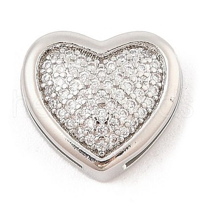 Brass Micro Pave Cubic Zirconia Slide Charms ZIRC-I068-02P-A-1