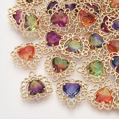 Faceted Glass Pendants GLAA-T010-003-1