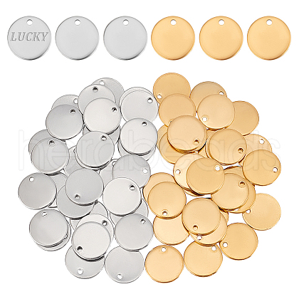   60Pcs 2 Colors 304 Stainless Steel Charms STAS-PH0005-87-1