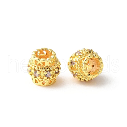 Brass Micro Pave Cubic Zirconia Bead KK-U067-08G-05-1