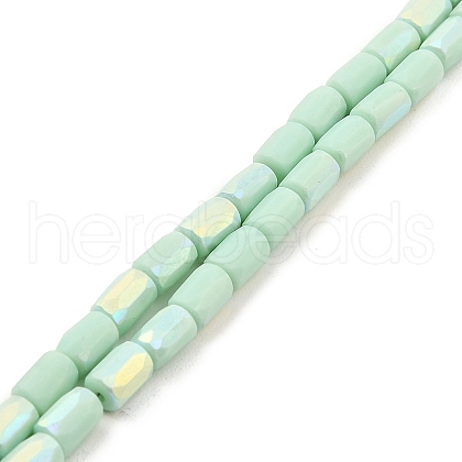 Frosted Imitation Jade Glass Beads Strands GLAA-P058-07A-10-1