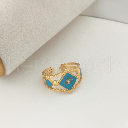 204 Stainless Steel Enamel Cuff Rings FS-WG1A4E8-03-1