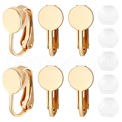 Beebeecraft 24Pcs Brass Clip-on Earring Findings KK-BBC0014-82-1