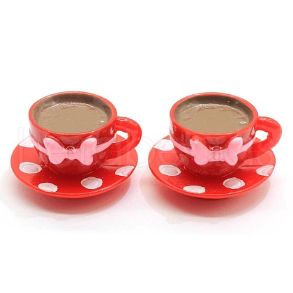 10Pcs Resin Coffe Cup with Bowknot Miniature Dollhouse PW-WGCC35F-02-1