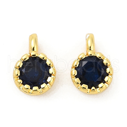 Brass Pave Cubic Zirconia Pendants KK-H204-03G-02-1