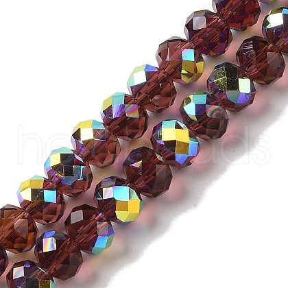 AB Color Plated Transparent Electroplate Beads Strands EGLA-H104-06L-1