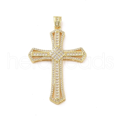 Real 18K Gold Plated Brass Micro Pave Cubic Zirconia Pendants KK-A209-04E-G-1