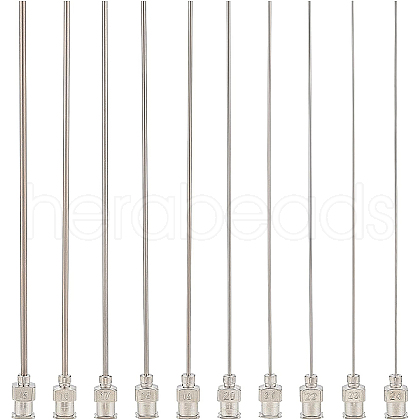 BENECREAT 10Pcs 10 Style Iron Dispensing Needles TOOL-BC0001-26-1