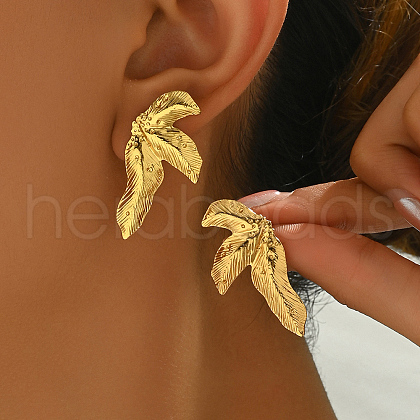 Exaggerated Vintage Stainless Steel Stud Earrings XZ9929-1-1
