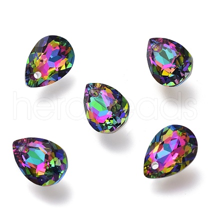 Glass Rhinestone Pendants RGLA-A024-C03-001VO-1