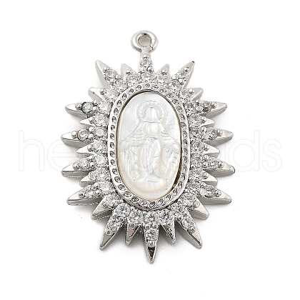 Brass Micro Pave Cubic Zirconia Pendants KK-L228-23P-1