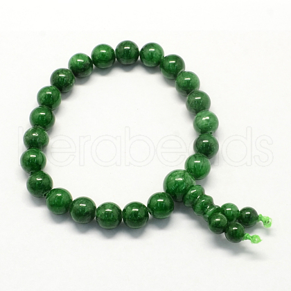 Buddha Meditation Yellow Jade Beaded Stretch Bracelets BJEW-R041-8mm-02-1
