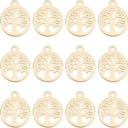 Unicraftale 12Pcs PVD Vacuum Plating 201 Stainless Steel Charms STAS-UN0029-32-1