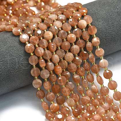 Natural Peach Moonstone Beads Strands G-C116-A10-02-1