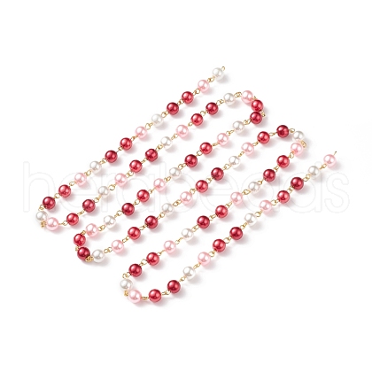 Handmade Glass Pearl Beaded Chain AJEW-JB01134-05-1