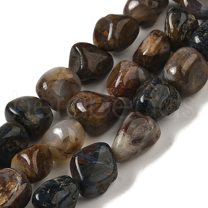 Natural Golden Silk Jade Beads Strands G-B078-D24-01-1