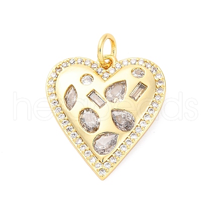 Brass Micro Pave Cubic Zirconia Pendants KK-D325-58G-01-1