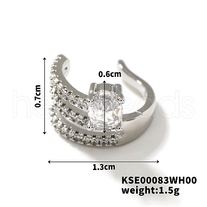 Elegant Copper & Zirconia Clip-on Earrings AK0315-1