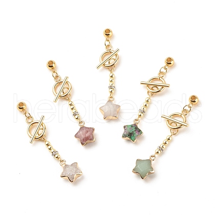 304 Stainless Steel Crylstal Rhinestone Toggle Clasps PALLOY-JF01614-1