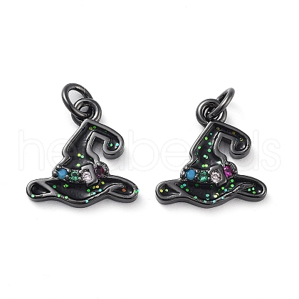 Rack Plating Brass Micro Pave Colorful Grade AAA Cubic Zirconia Pendants KK-M280-07B-1