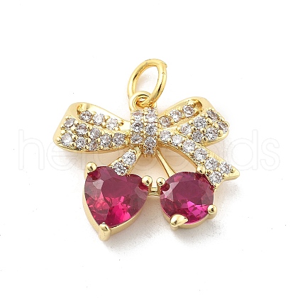 Brass Micro Pave Clear Cubic Zirconia Pendants KK-L228-38G-1