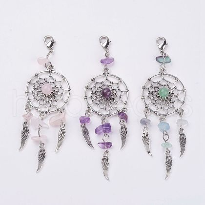 Natural Chip Gemstone Pendant Decorations X1-HJEW-JM00274-1