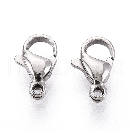 304 Stainless Steel Lobster Claw Clasps STAS-T065-11mm-34P-1