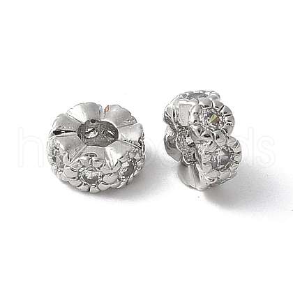 Brass Micro Pave Cubic Zirconia Beads KK-D324-03P-1