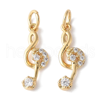 Brass Micro Pave Clear Cubic Zirconia Pendants KK-H449-85D-G-RS-1