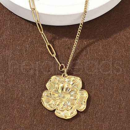 304 Stainless Steel Pendant Necklaces for Women NJEW-D312-02C-G-1