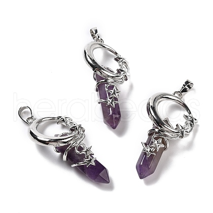 Natural Amethyst Pendants G-I0322-03P-08-1