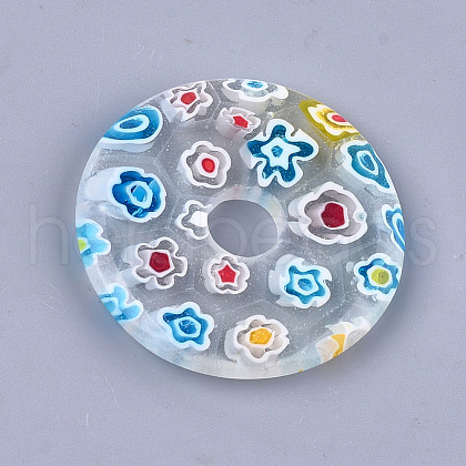 Handmade Millefiori Lampwork Pendants LAMP-S191-13F-1