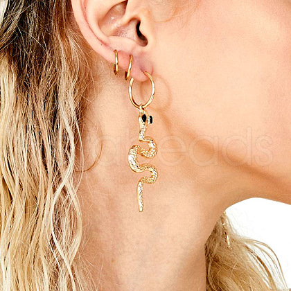 Alloy Rhinestone Hoop Earrings FS-WGA2887-03-1